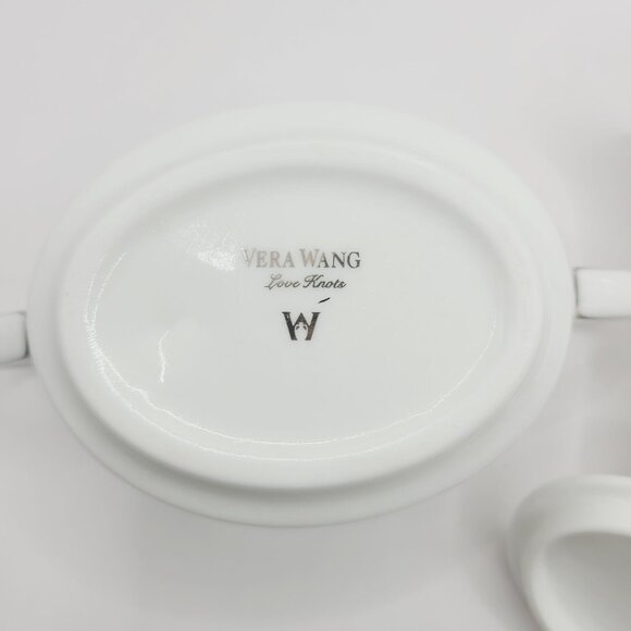 Vera Wang Fine Bone China by Wedgwood LOVE KNOTS Creamer & Sugar Bowl Brand New - Picture 7 of 15